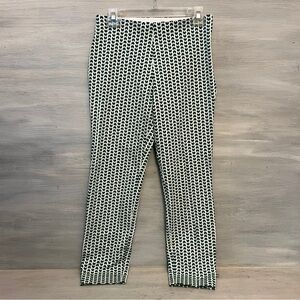 a new day Green White Crescent Moon‎ Pattern Skinny Pants Size 6 GC